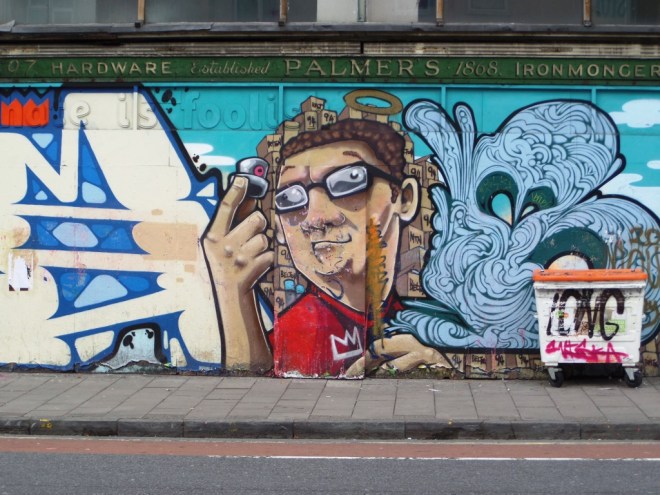 Jon5, Silent Hobo, Sepr, Deamze and Dotcom, Stokes Croft, Bristol, September 2015