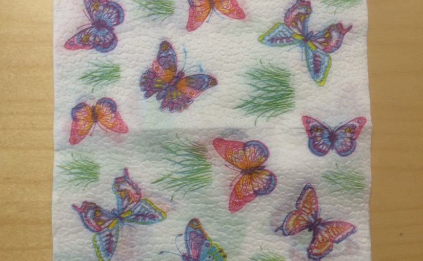 Butterfly paper napkin