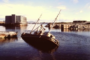 Hulks at the Eastern end of Port Stanley