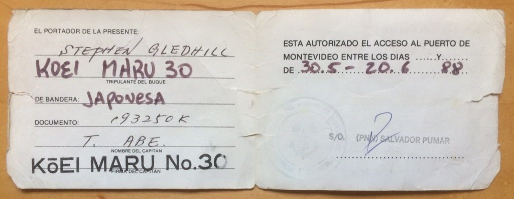 My ship pass for entering the docks