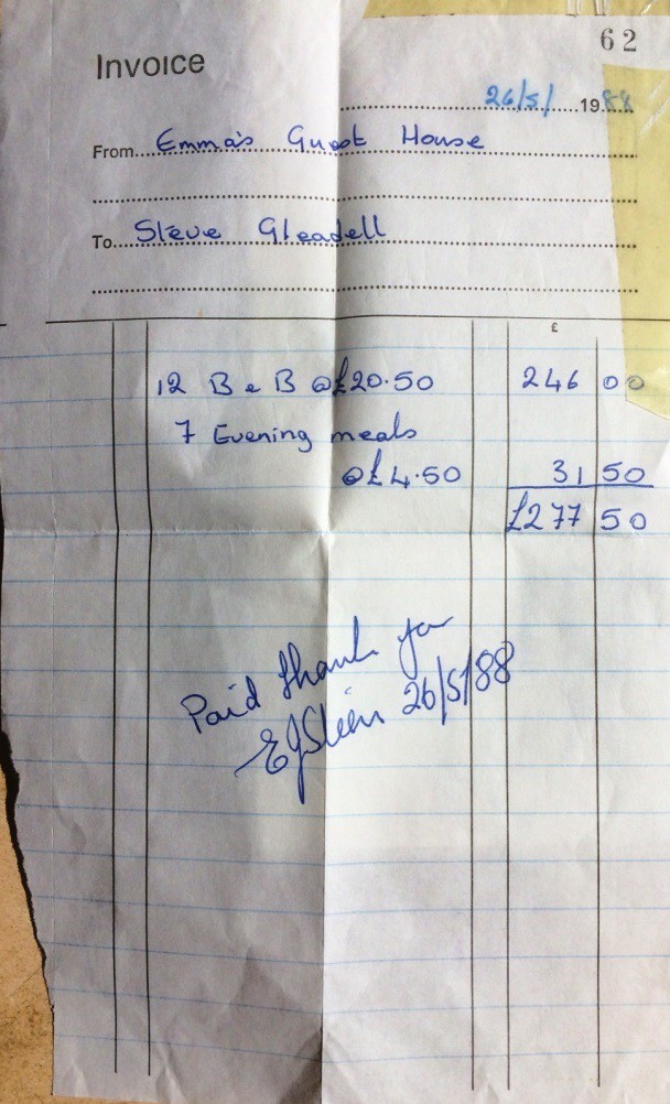 Emma's Guest House bill, May 1988