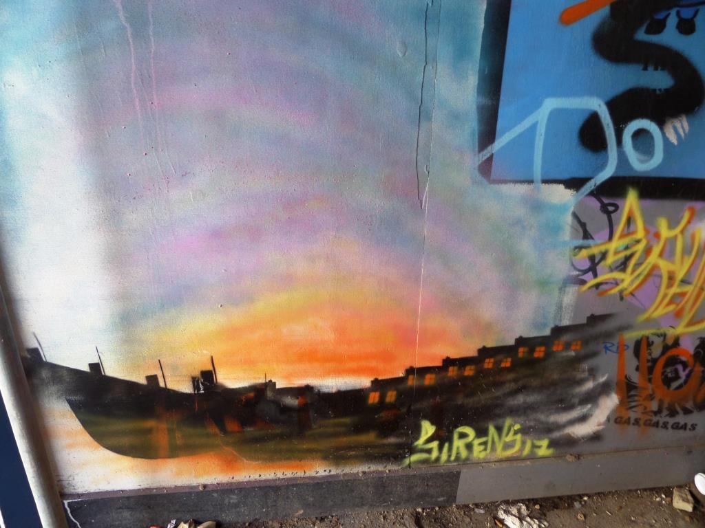 Sirens, North Street hoarding, Bristol, June 2017