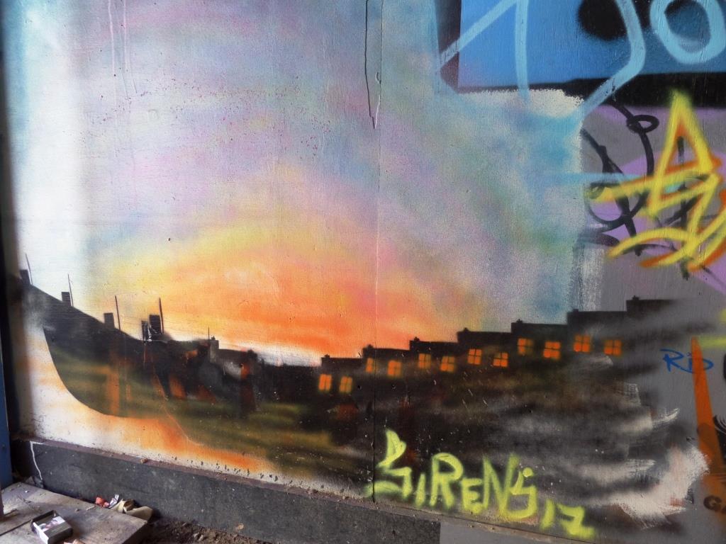 Sirens, North Street hoarding, Bristol, June 2017