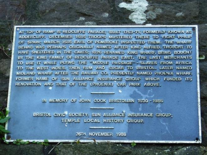 Redcliffe cave gate, Plaque, Bristol