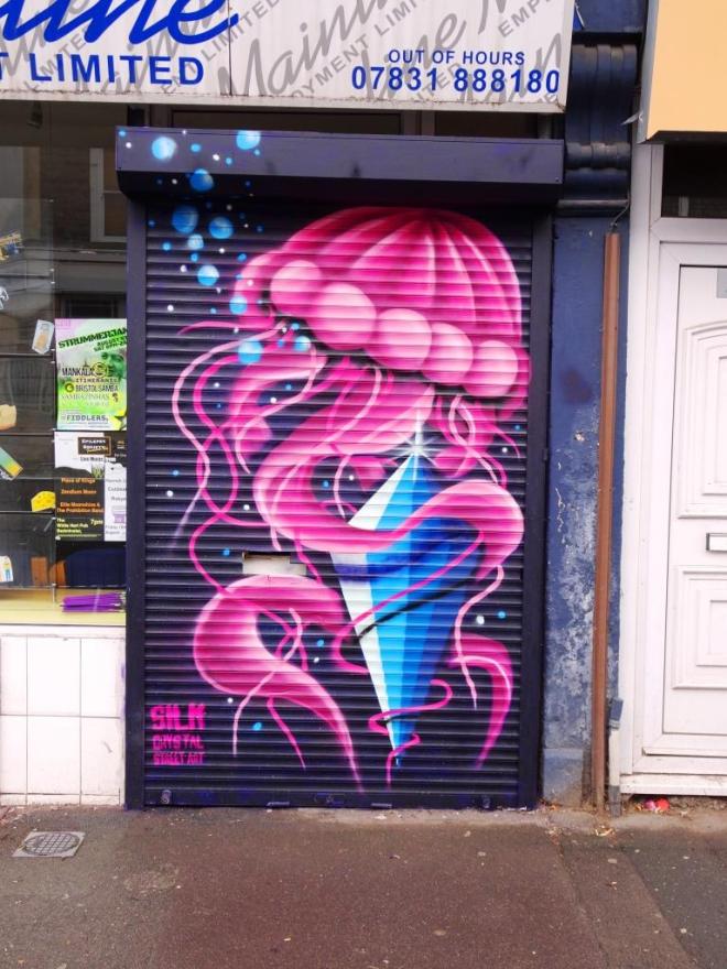 Silk Crystal street art, Upfest, Bristol, July 2018
