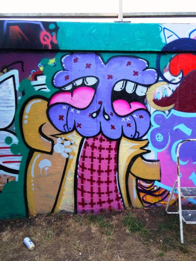 Soap, Tasha Bee and Face F1st, M32 roundabout, Bristol, August 2018