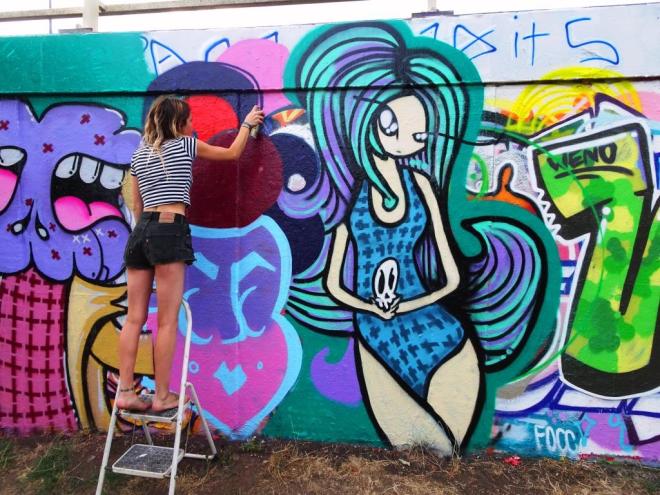 Soap, Tasha Bee and Face F1st, M32 roundabout, Bristol, August 2018