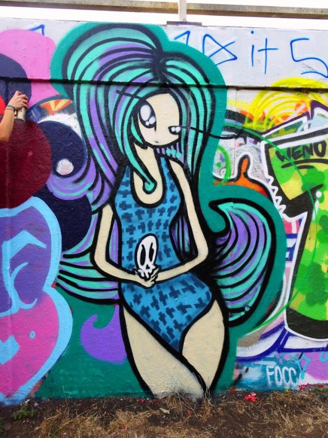 Soap, Tasha Bee and Face F1st, M32 roundabout, Bristol, August 2018