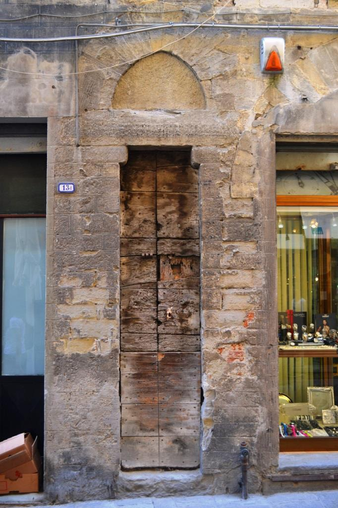 Door of the dead, Corso Cavour, Citta di Castello, Umbria, Italy, August 2018