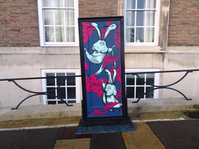 Alex Lucas, Street art door, A Year Outdoors, Bristol, December 2018