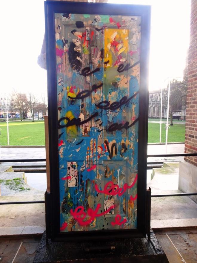 Street art door, A Year Outdoors, Bristol, December 2018