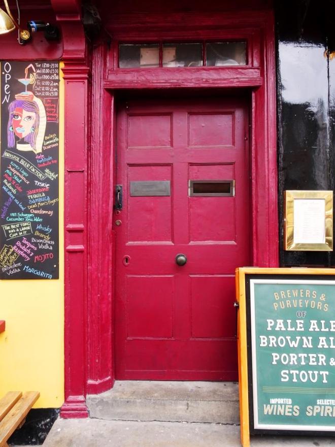 Pub door, Bristol, March 2019