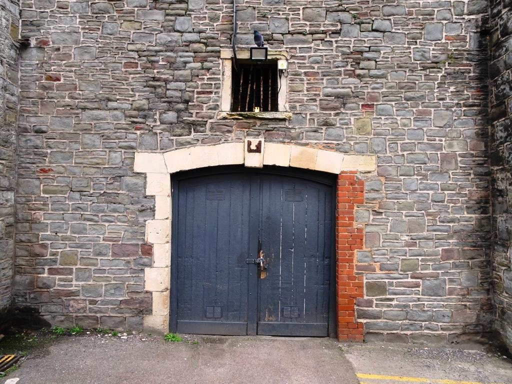 Doors to storeroom, Temple Meads Station, Bristol - Repair work in brick