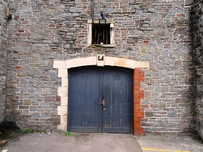 Doors to storeroom, Temple Meads Station, Bristol - Repair work in brick
