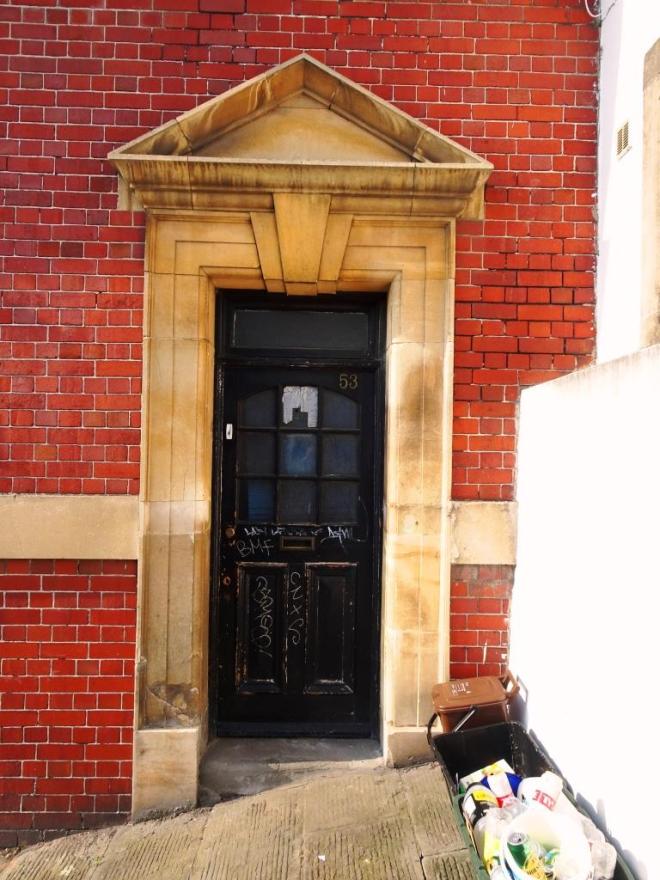 Door on a steep hill, Kingsdown, Bristol, March 2019