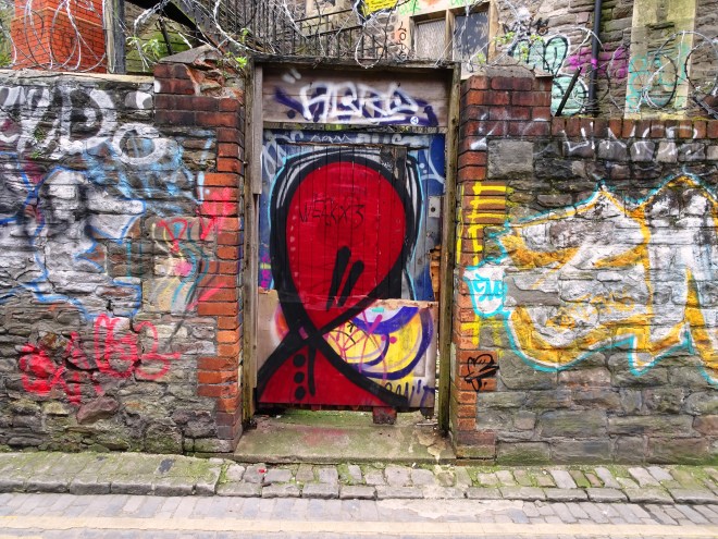 Tagged door, Moon Street, Bristol, March 2019