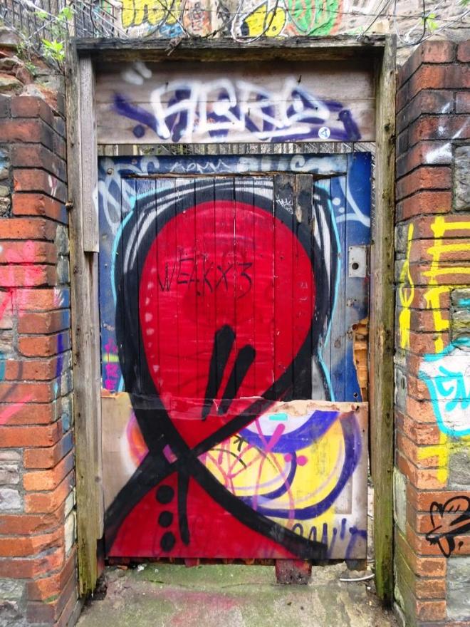 Tagged door, Moon Street, Bristol, March 2019