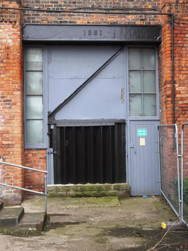 Warehouse doors, Gardiner Haskins building, Bristol, March 2019