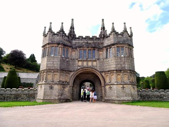 Lanhydrock House barbican gate added in the 1640s, Cornwall, August 2019