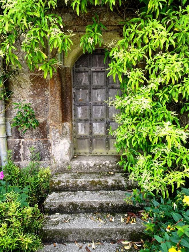 Small door to the house, Lanhydrock House, Cornwall, August 2019