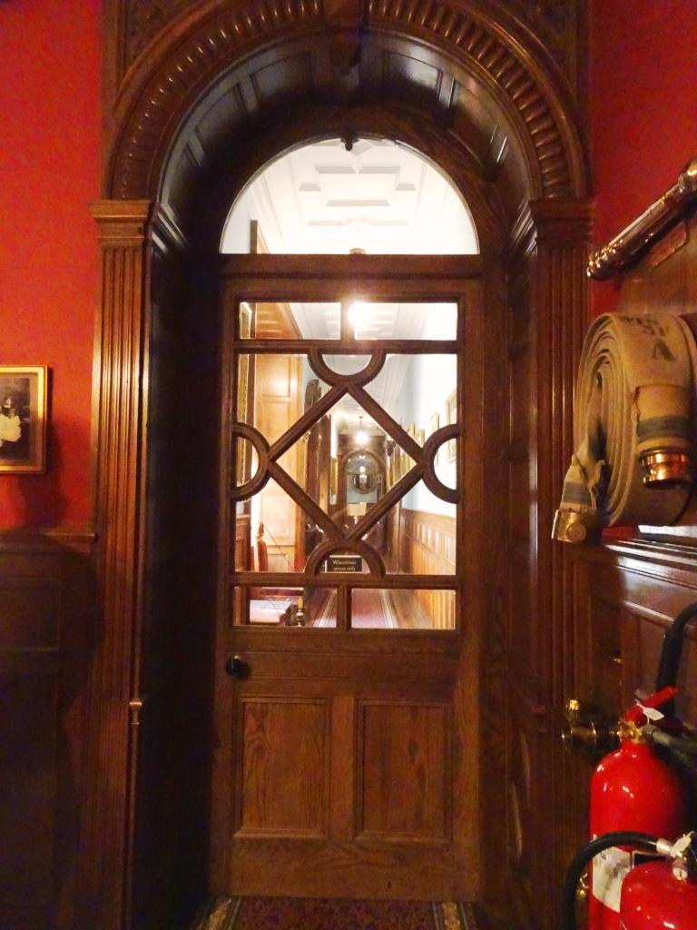 Coridoor door, Lanhydrock House, Cornwall, August 2019