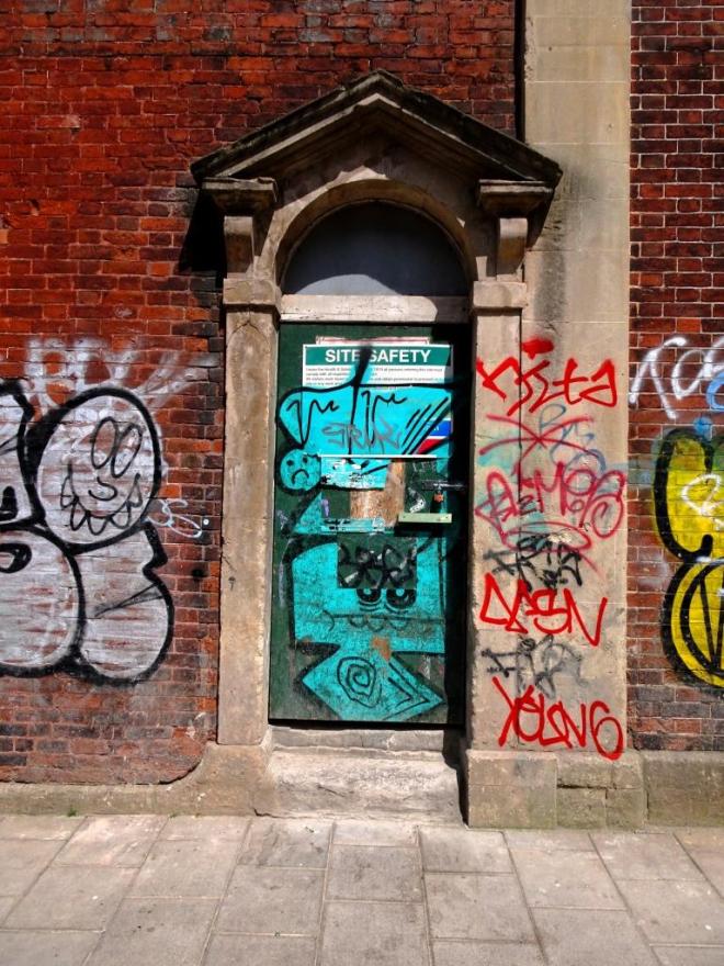 Site Safety door, St Paul's, Bristol, July 2019