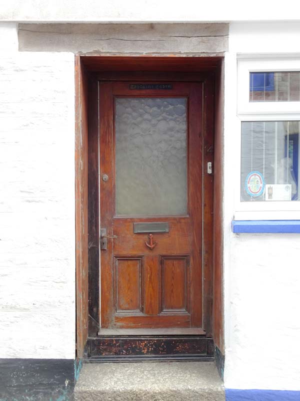 Anchor knocker door, Fowey, Cornwall, September 2019