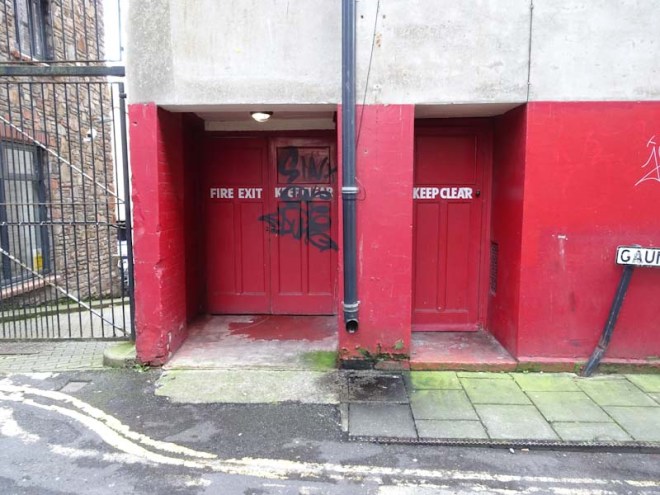Fire exit doors, Bristol Hippodrome, December 2019