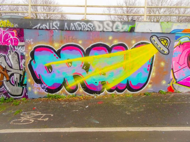 Mr Draws. M32 roundabout, Bristol, February 2020