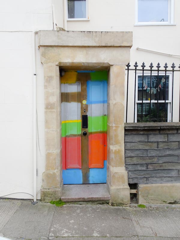 Artistic/badly painted door, Montpelier, Bristol, March 2020