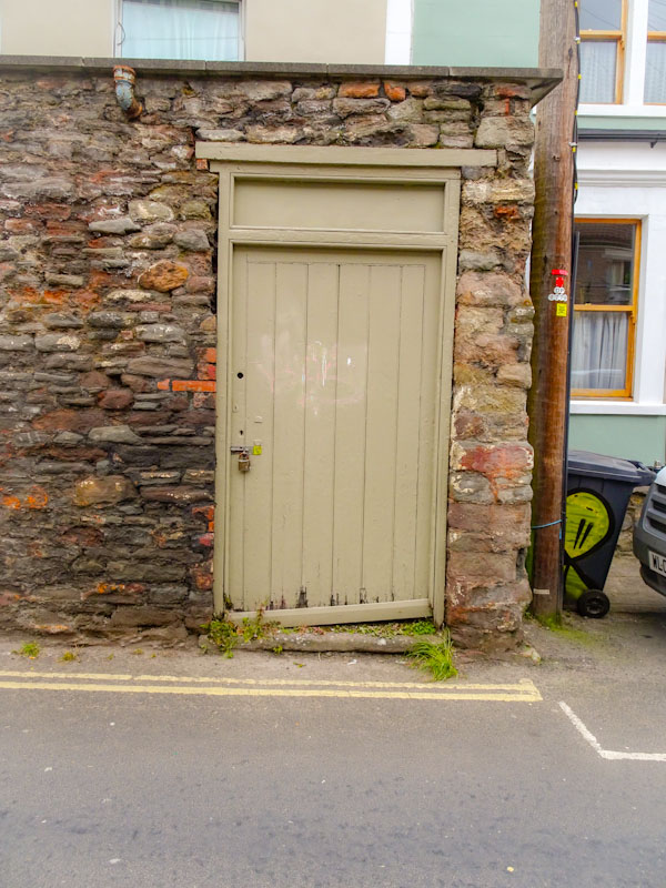 Back yard door (note the tagged wheely bin), St Werburghs, Bristol, March 2020