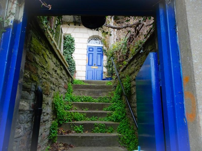 Blue door beyond a blue door, Montpelier, Bristol, March 2020