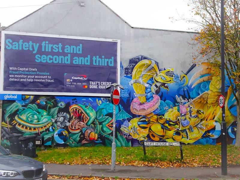 Smak, Curtis Hylton, Ments and Sled One, Clift House Road, Bristol, October 2020