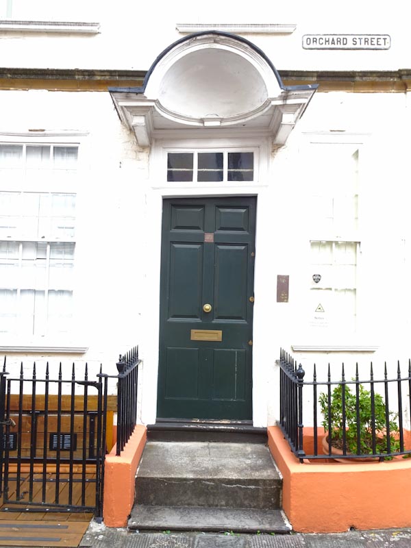 Door and doorway, Orchard Street, Bristol, September 2020