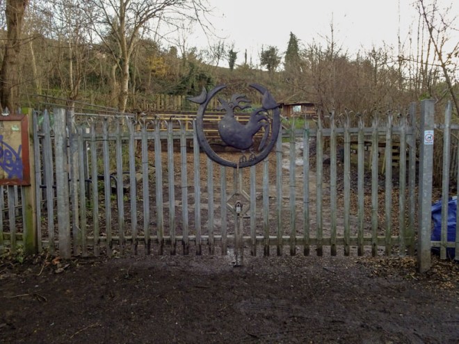 Gate in Boiling Wells Lane, Bristol, December 2020