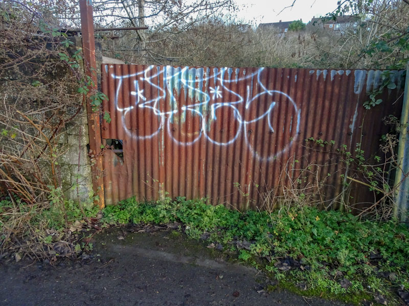 Corrugated Iron door, Boiling Wells Lane, Bristol, December 2020
