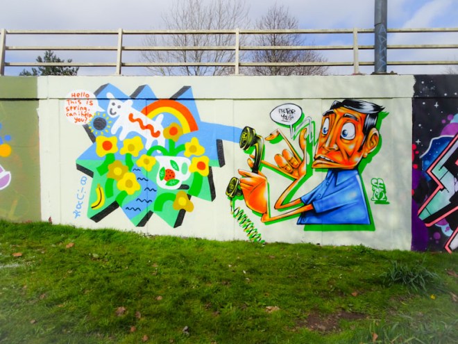 Billy and Sepr, M32 roundabout, Bristol, March 2021