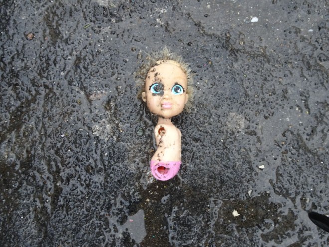 Abandoned doll, Dean Lane, April 2021