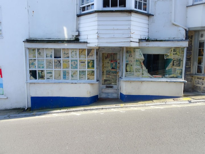 Closed shop door, Lyme Regis, Dorset, July 2021