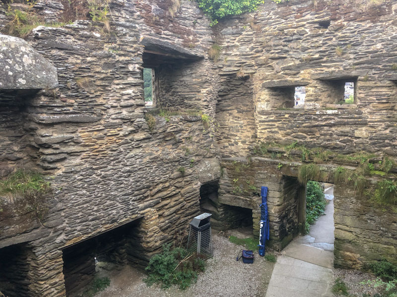 Polruan Block House ruin and door, Polruan, Cornwall, August 2021