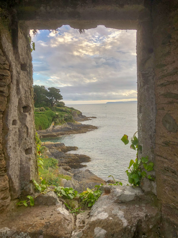 Polruan Block House window view, Polruan, Cornwall, August 2021