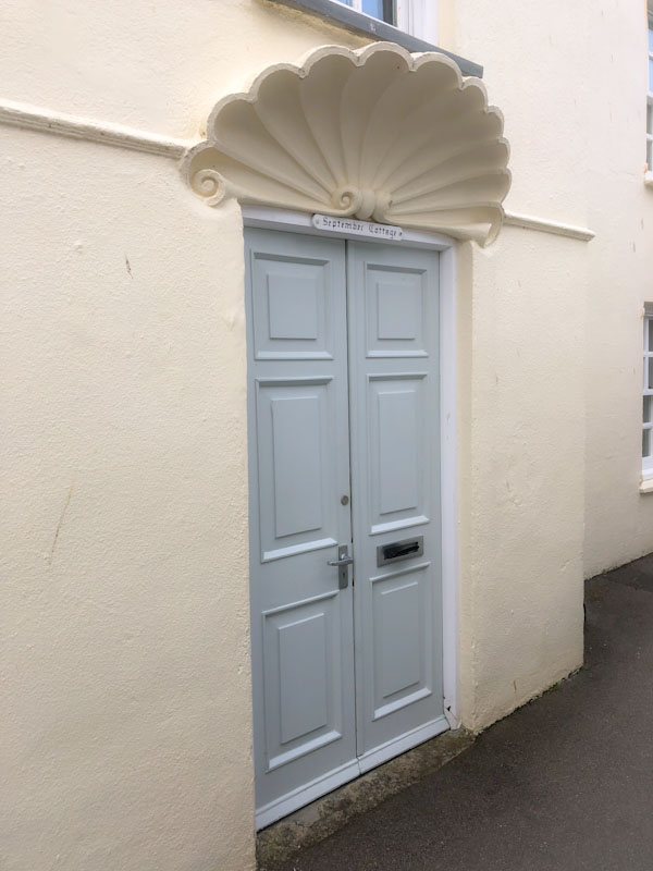 September Cottage door, Polruan, Cornwall, August 2021
