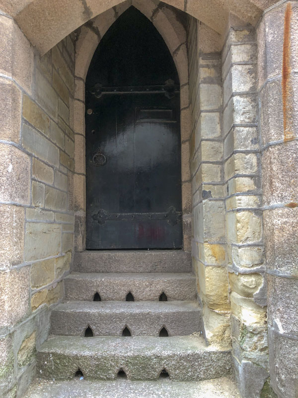 Arched door and steps, Truro, Cornwall, August 2021