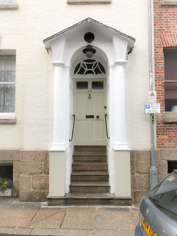 Steps to a high door, Penzance, Cornwall, August 2021