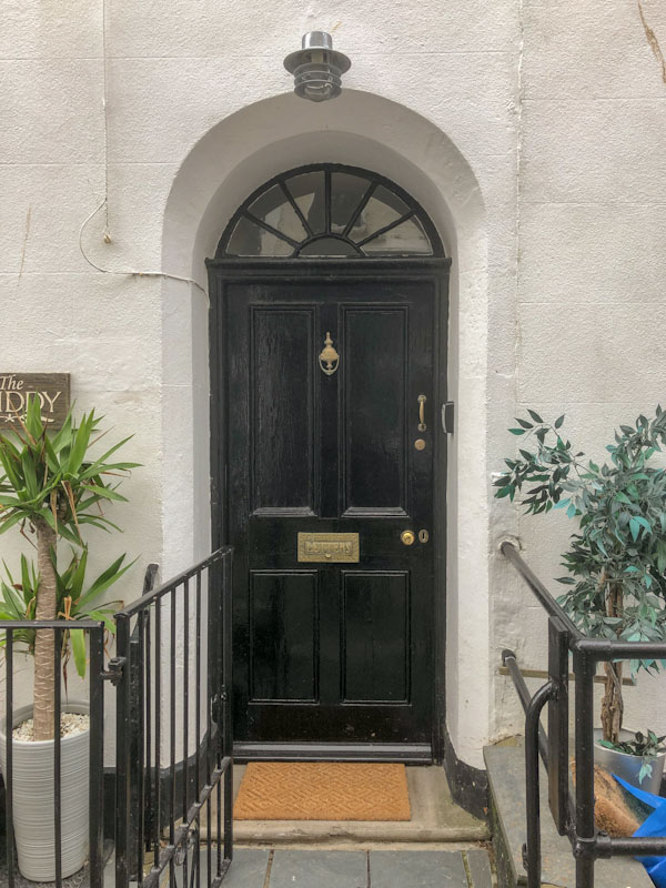 Black door, Looe, Cornwall, October 2021