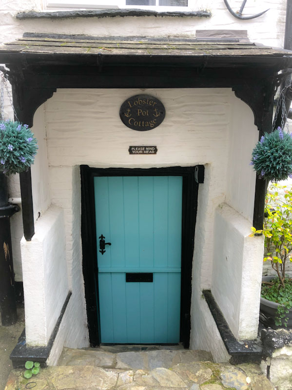 Blue door - Lobster Pot Cottage - Please mind your head, Looe, Cornwall, October 2021