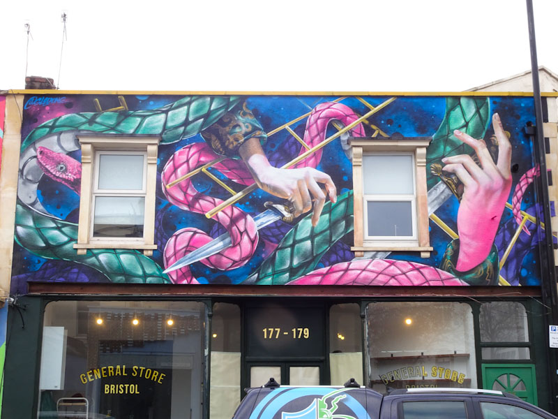 Sled One, North Street, Bristol, December 2021, Upfest 21,