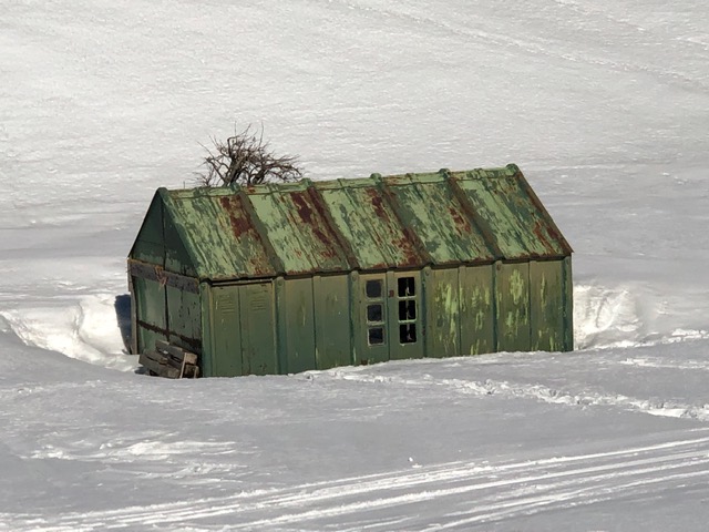 Green Hut door, Alpe d'Huez, France, February 2022