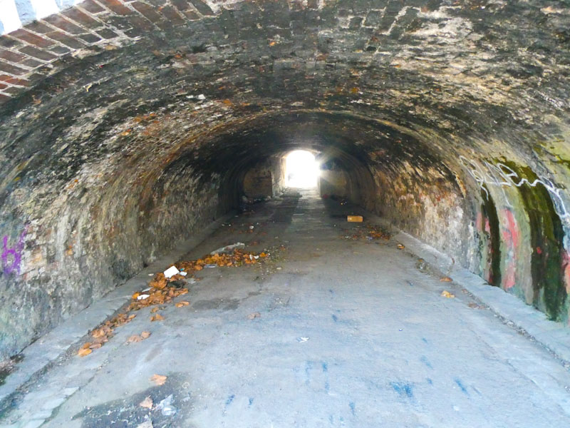 Not a door, but one of many tunnels in the area, Temple Meads, Bristol, March 2022