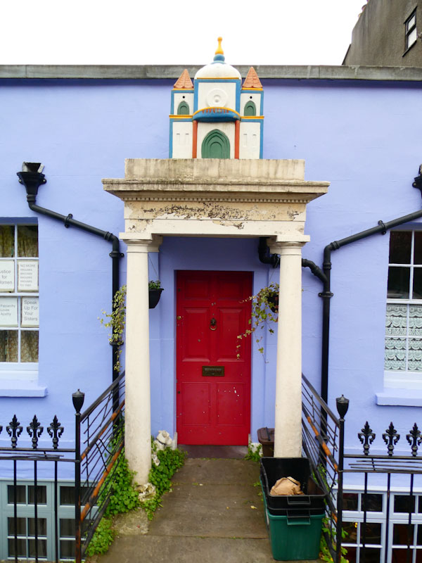 Red door, lilac walls and a temple, Montpelier, Bristol, April 2022